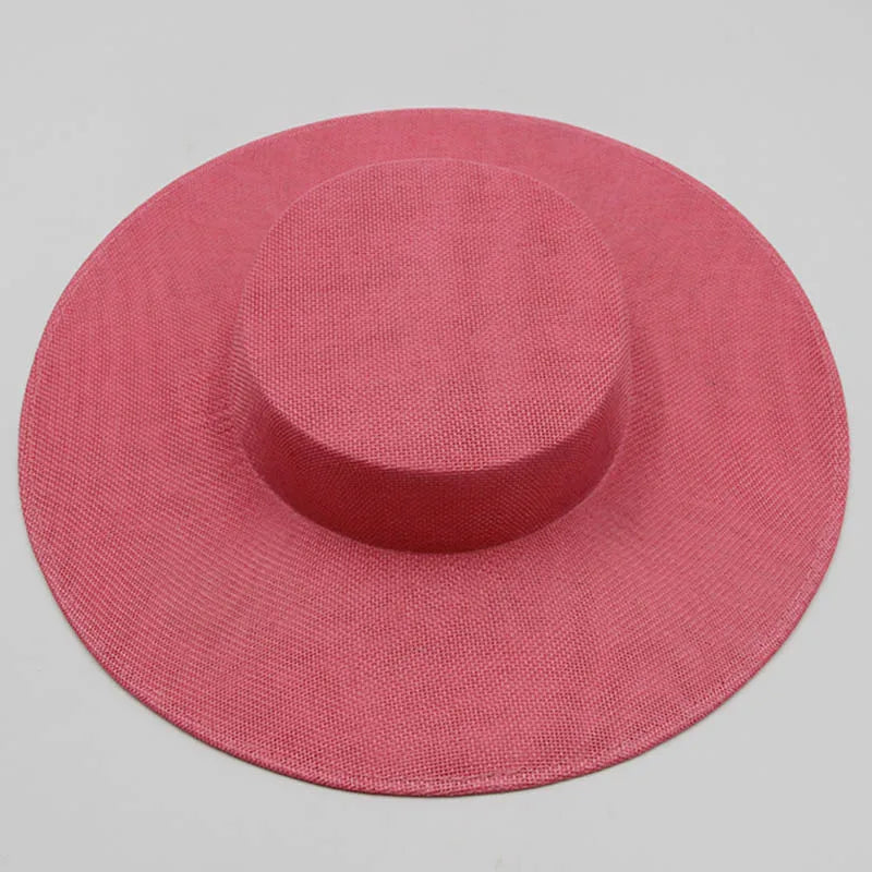 Ladies Fascinators Millinery Hat Base Party Wedding Fake Sinamay Hat Wide Brim DIY Kentucky Derby Headpiece Hair Accessories