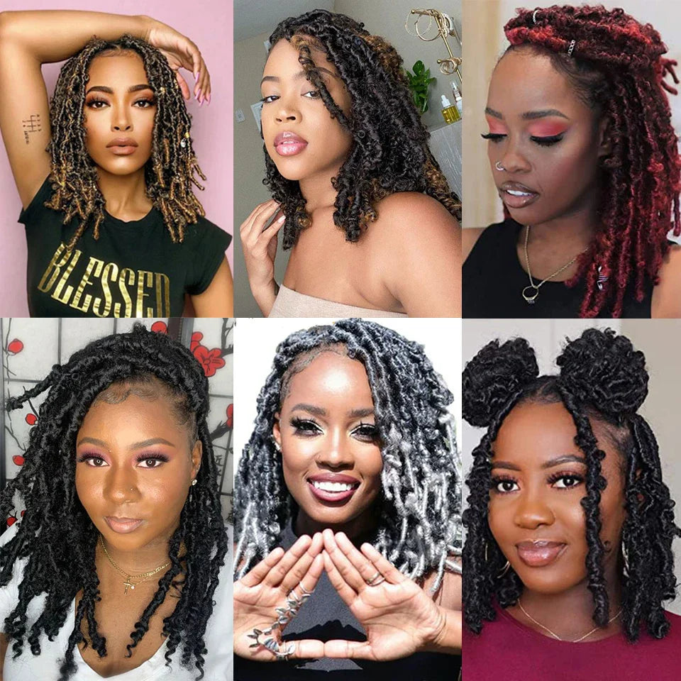 Butterfly Locks Hair Grey Butterfly Locs Pre looped Butterfly Locs Crochet Hair 14 Inch Crochet Butterfly Twist 20 Strands/Pack