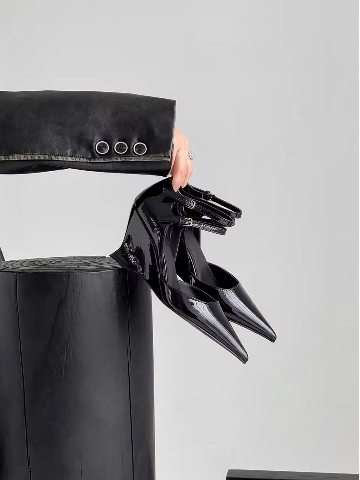 High Heels Women Pointed Toe Shoes Wedges Fashion Sexy Shallow Shoes Woman New 2025 Trend Spring Designer Elegant Sandals Mujer