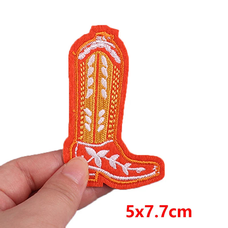 Cowgirl Boot Embroidered Patch Cowgirl Boot Embroidered Patch.