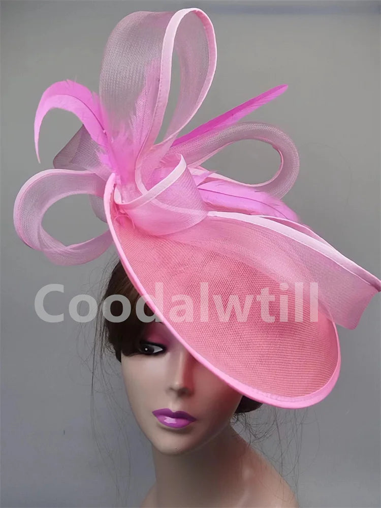 Grey Hair Fascinator Pillbox Cap Formal Church Women Headpiece Royal Ascot Chapeau Cap Femme Mariage Hair Accessories Ladies