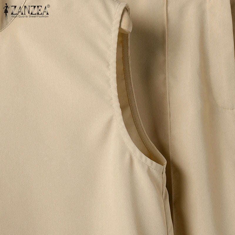 Elegant Chic Women's 2 Pieces Sets ZANZEA Woman 2025 Tracksuits Fashion 2pcs Outfits Suits Tank Tops and Wide Leg Pants Sets