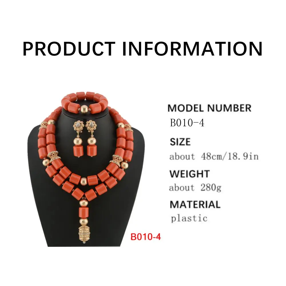 Latest African Wedding Resin Beads Fashion African Beads Jewelry Sets Hot Nigerian Wedding African Beads Jewelry Set