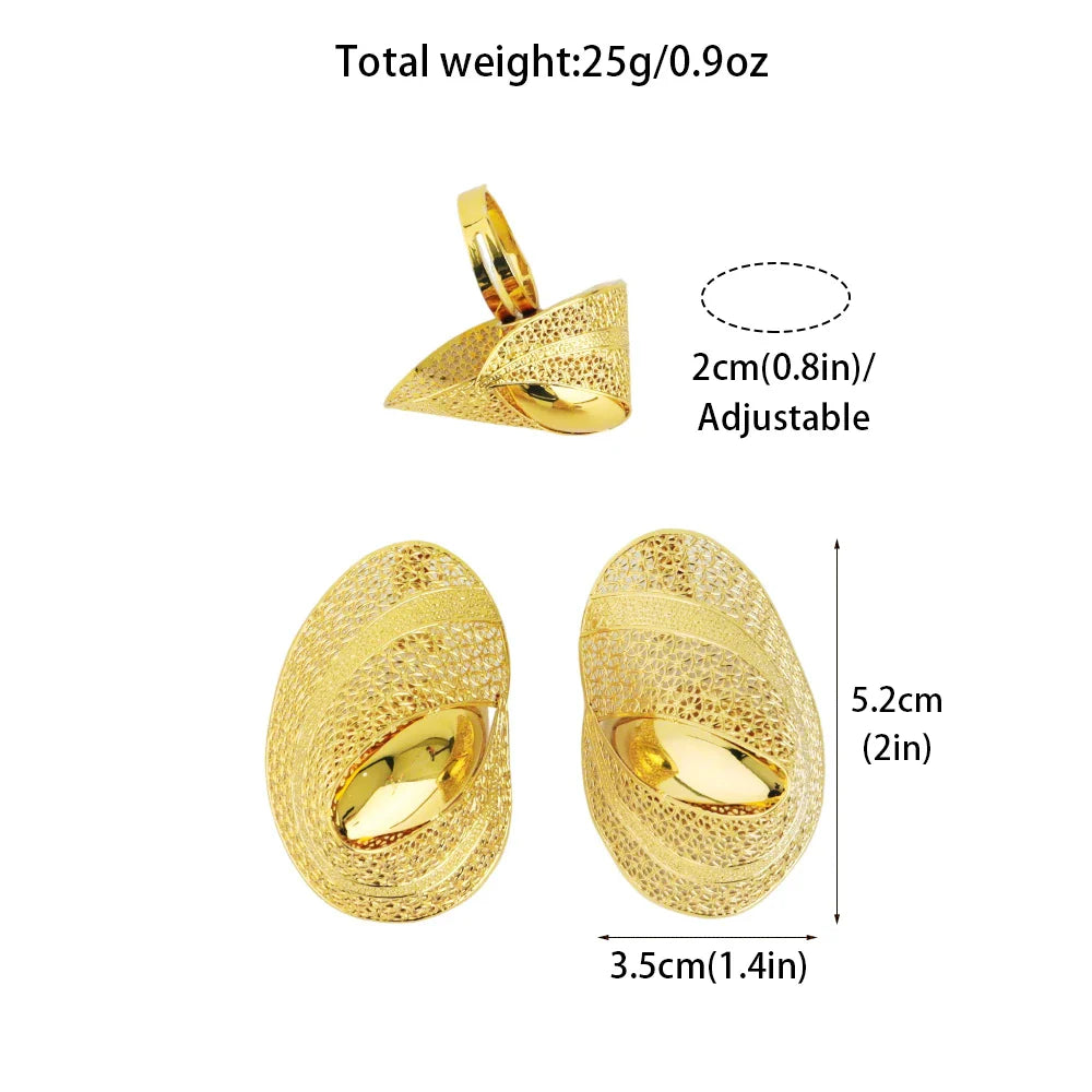 Luxury Bow Tie Necklace Earrings for Women Gold Plated