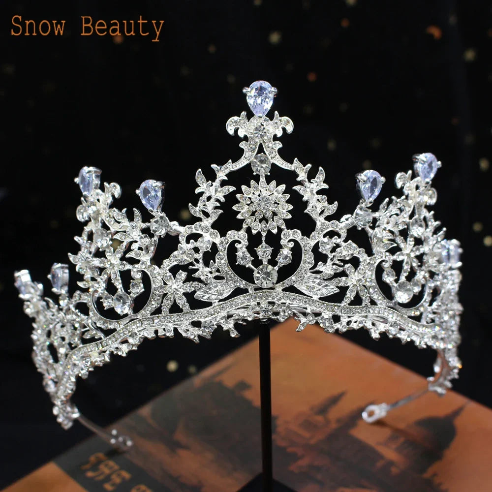 A195 Baroque Wedding Headband Crystal Bridal Crowns and Tiaras Hair Jewelry Accessories Women Rhinestone Headwears Queen Diadems