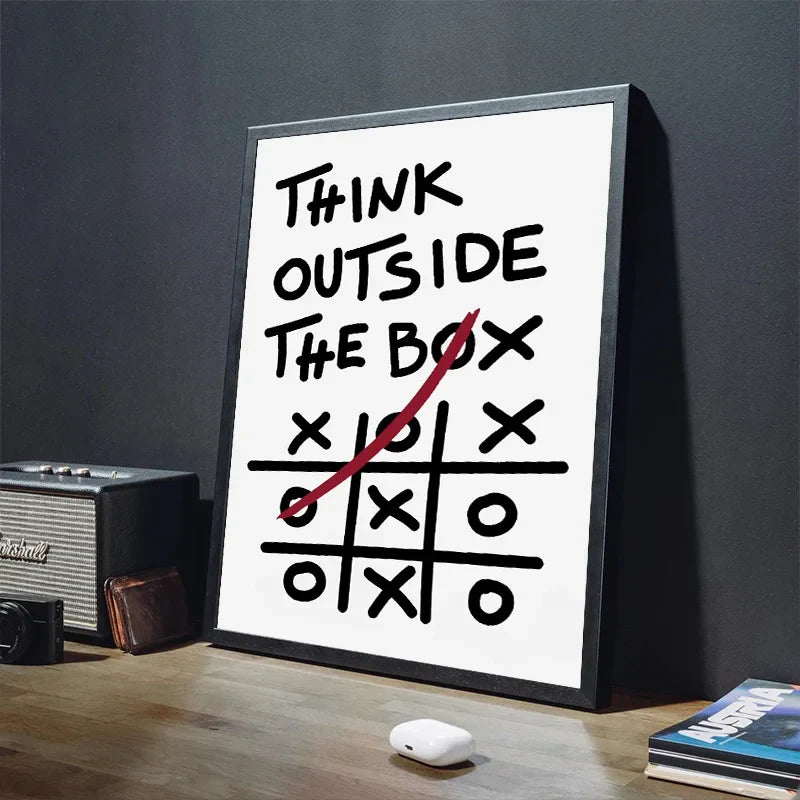Modern Motivational Quote Posters – Think Outside the Box, Again, Discipline Canvas Prints