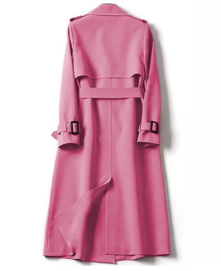 Long Sleeve Trench Coat For Women Office Long Outerwears Jacket