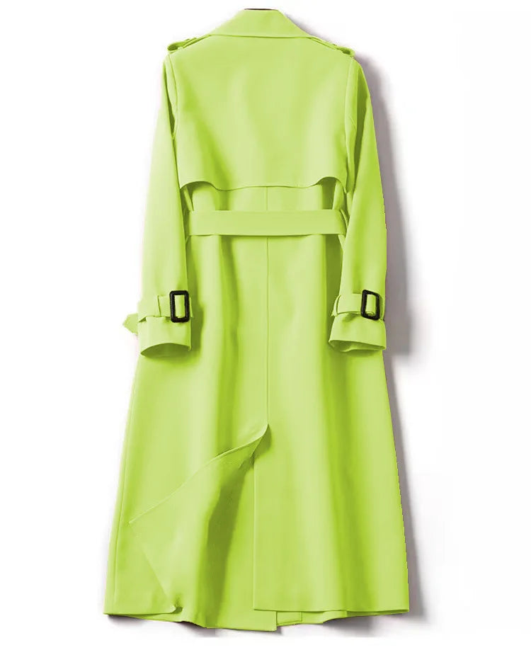 Long Sleeve Trench Coat For Women Office Long Outerwears Jacket