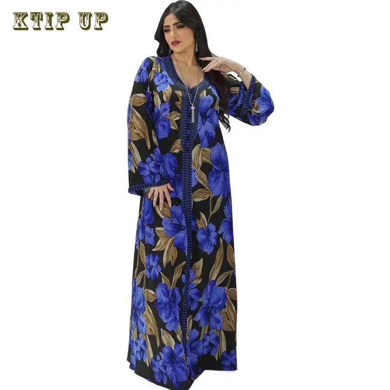 Ramadan Luxury Muslim Fashion Bat Sleeve Moroccan Turkiye Dubai Dress Middle East Arab Dress Sequins Golden Velvet Long Dress