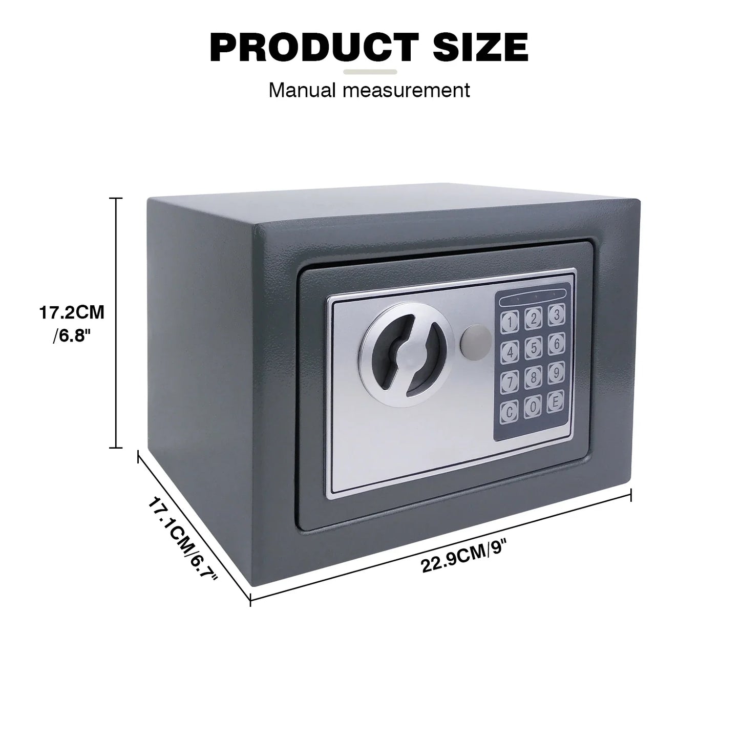 4.6L Electonic Safe Box with Keypad and 2 Keys, Wall Mounted Safe with Prodrilled Holes, Security Safe Box for Home Hotel Use
