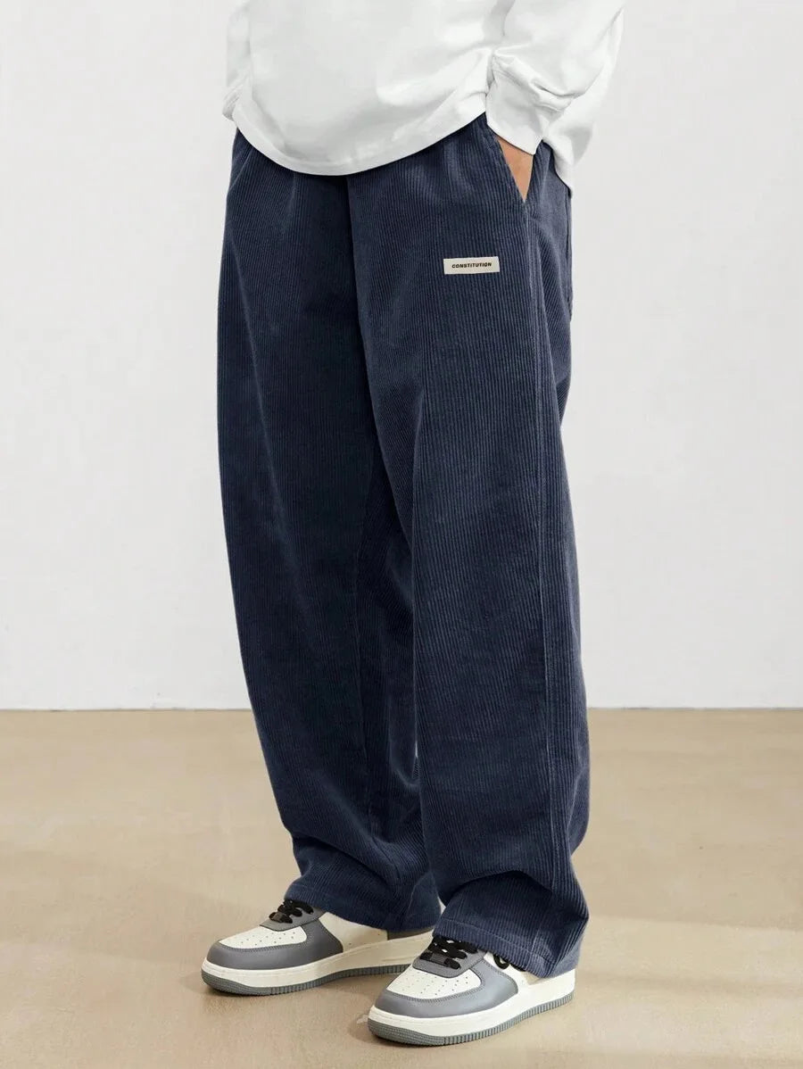 Men’s Corduroy Loose Fit Pants – Elastic Waist