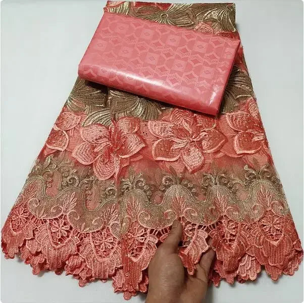 French Net Tulle Lace Fabric 2023 High Quality African Nigerian Mesh Lace Bazin Riche Fabrics For Party 2.5+2.5Yards