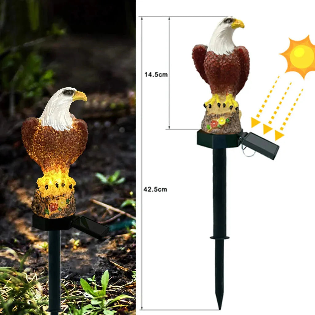 Solar Powered LED Owl Animal Home Artificial Flowers Garden Lights Waterproof