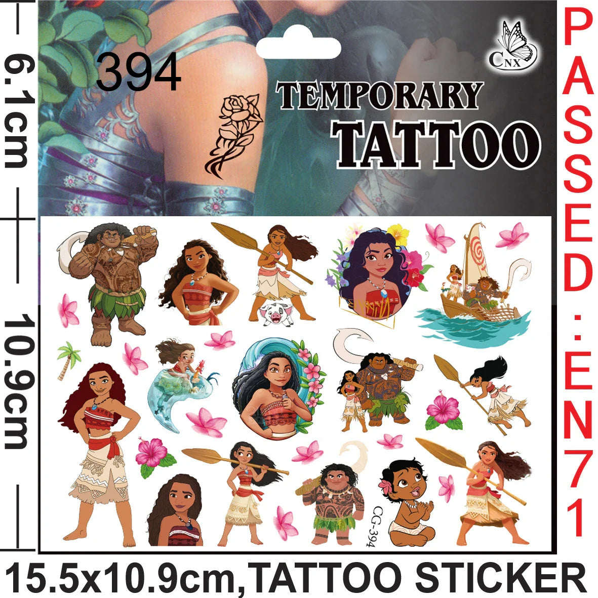 Moana Maui Simea Temporary Tattoo Stickers Party Favors Gifts Goodie Bag Fillers for Kids Birthday Party Supplies Baby Shower