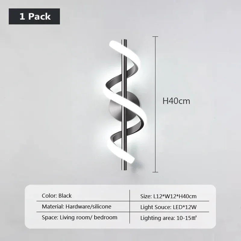 LED Wall Lamp Luxury Black White Gold Wall Decorative Lights