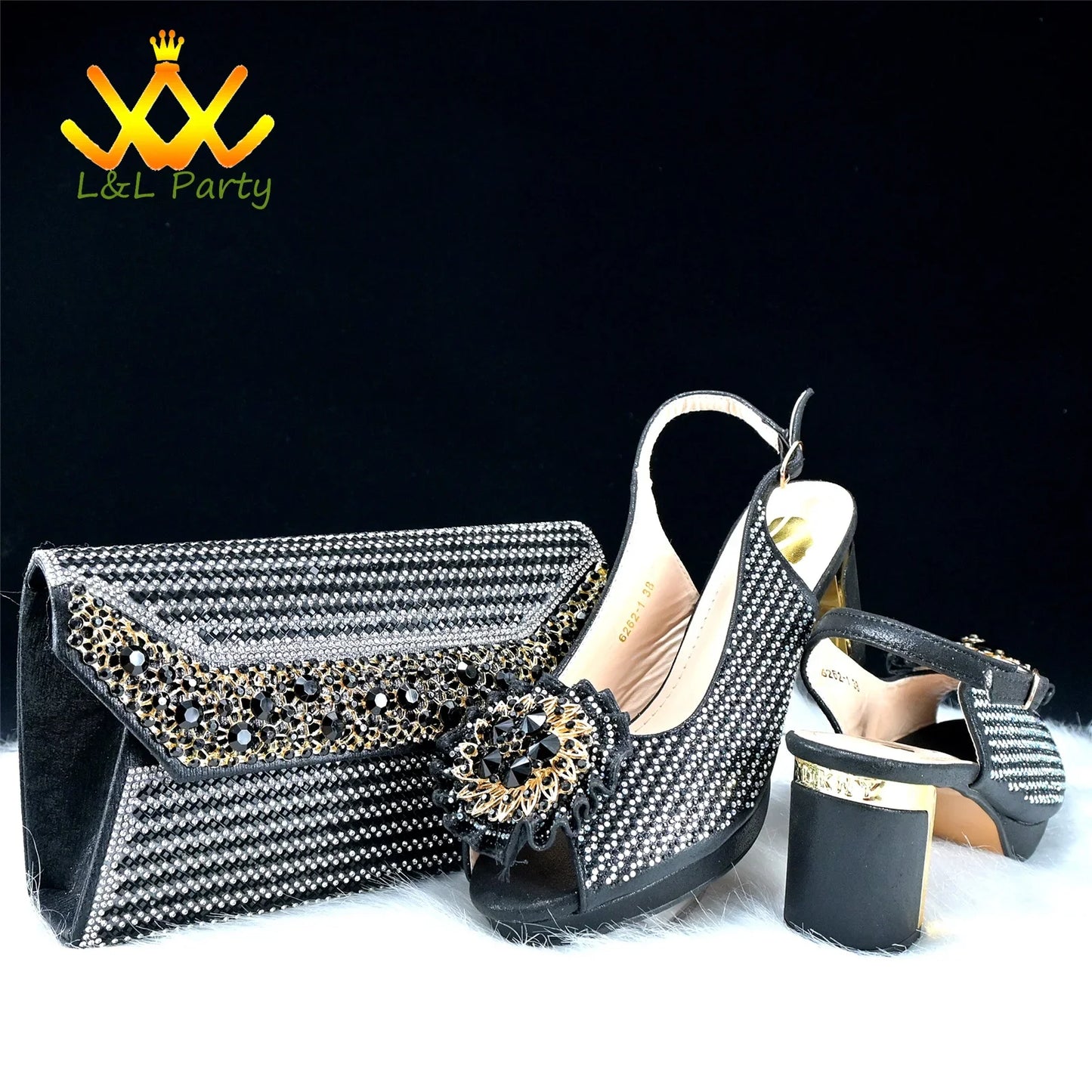 2025 Special New Arrivals Italian Women Shoes and Bag to Match in Green Color with Platform Shinning Crystal Sandal for Wedding
