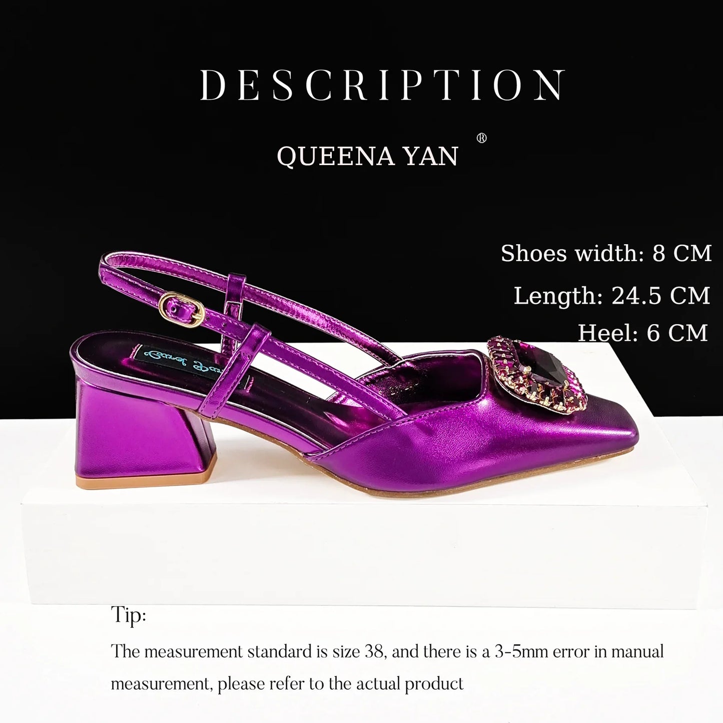 Elegant Women's Shoes and Bag Shiny Big Rhinestone Luxury Fashion Shoes Set