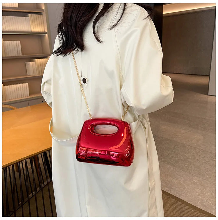 Golden Acrylic Women Hobo Bags Luxury Designer Clear Beach Handbags Dinner Party Wedding Round Top Handle Evening Clutch Purse