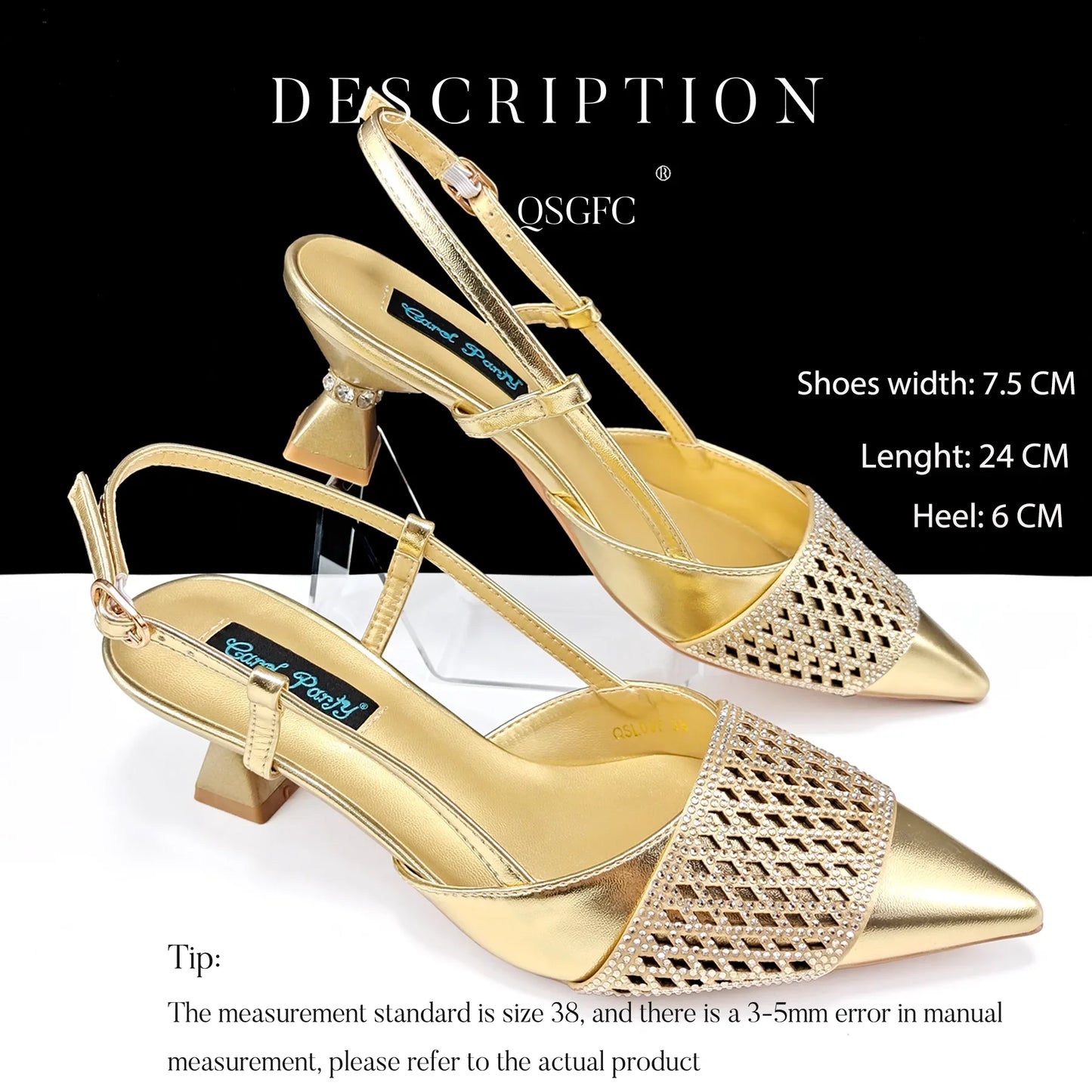 Fashionable Women's Rhinestone-encrusted Party Shoes And Special bag