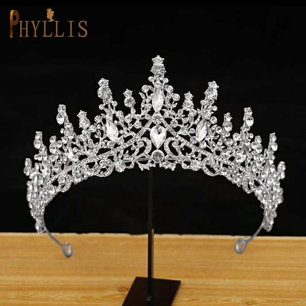 A195 Baroque Wedding Headband Crystal Bridal Crowns and Tiaras Hair Jewelry Accessories Women Rhinestone Headwears Queen Diadems