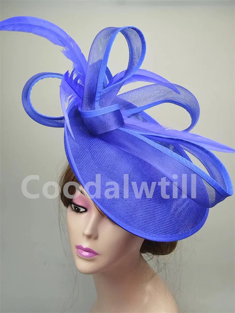 Grey Hair Fascinator Pillbox Cap Formal Church Women Headpiece Royal Ascot Chapeau Cap Femme Mariage Hair Accessories Ladies