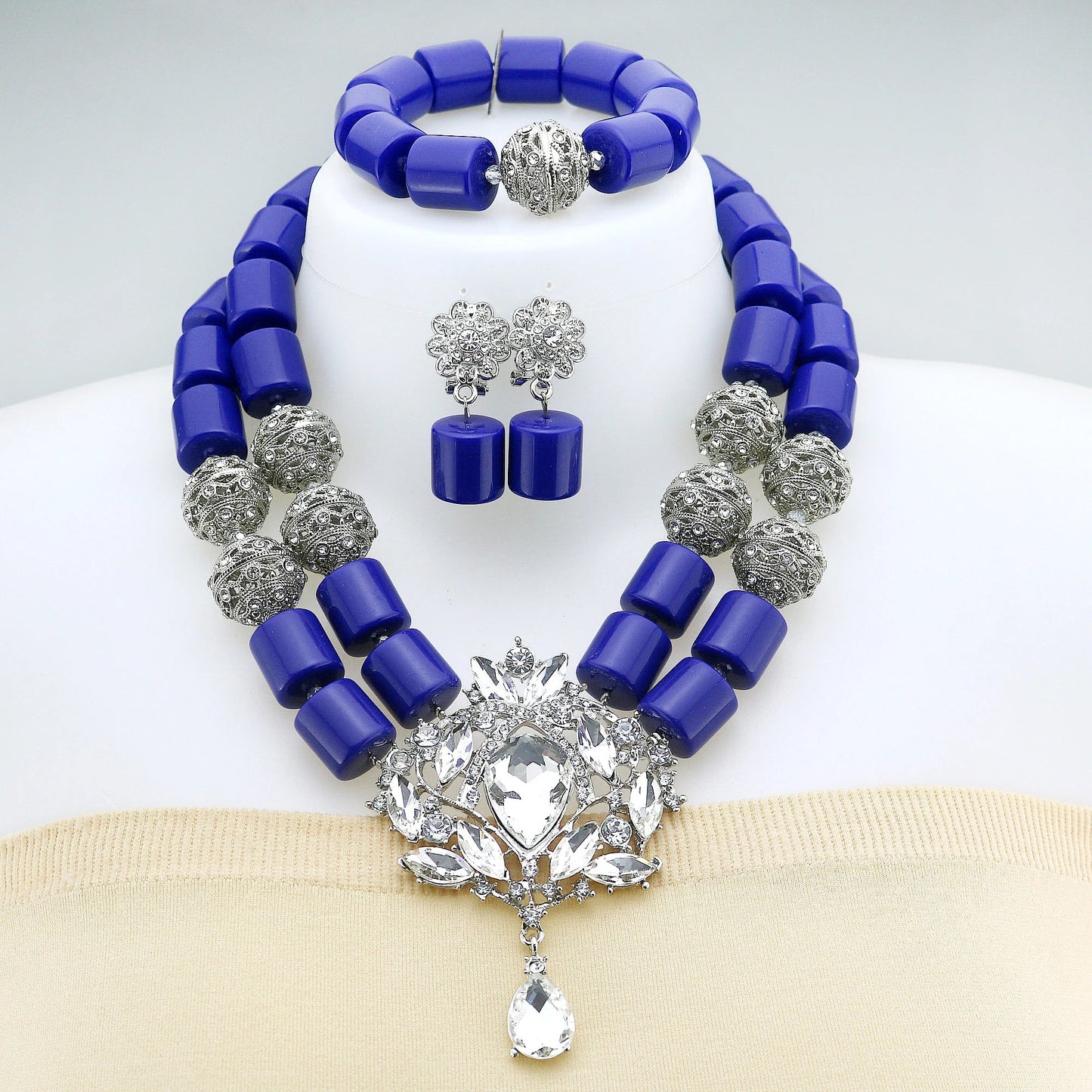 2024 Latest Resin Jewelry Sets Luxury French African Nigerian Wedding Bridal Party Beads 2024 Resin Jewelry sets