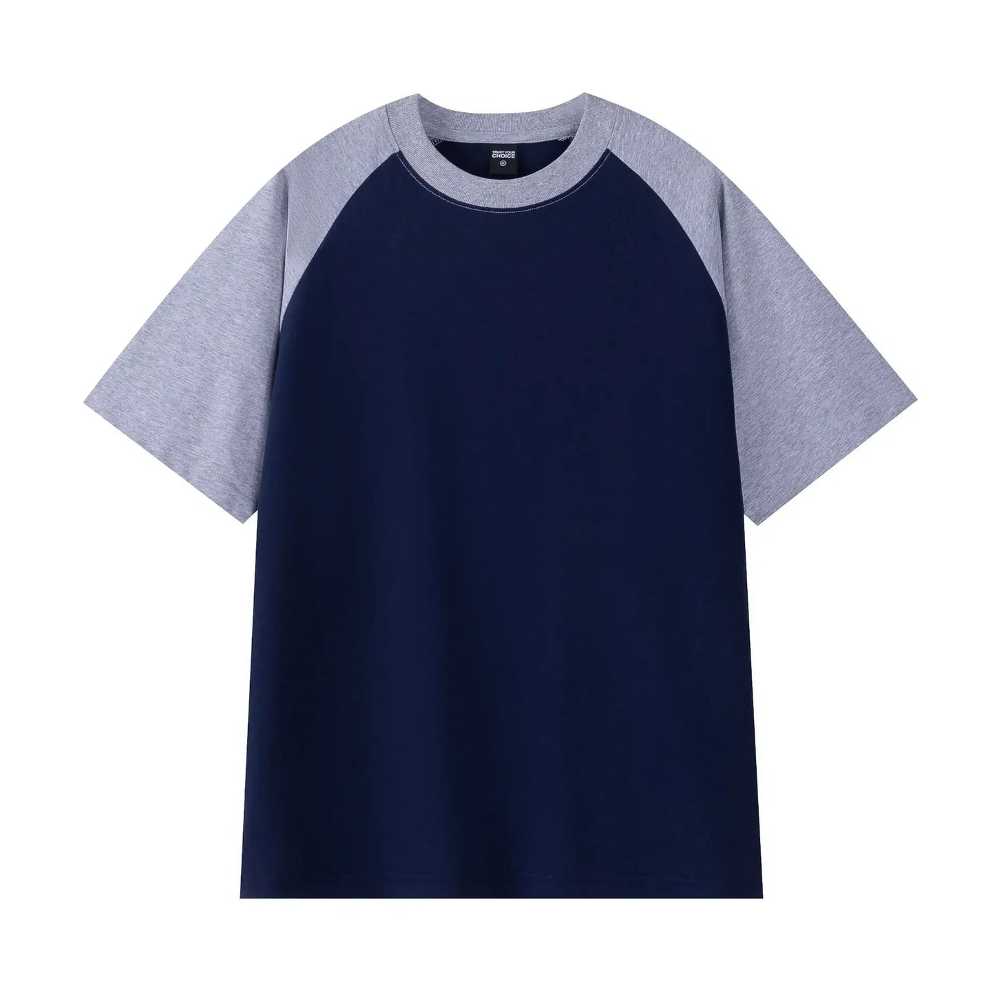 Heavyweight 240g Contrast Sleeve Cotton T-Shirt for Men