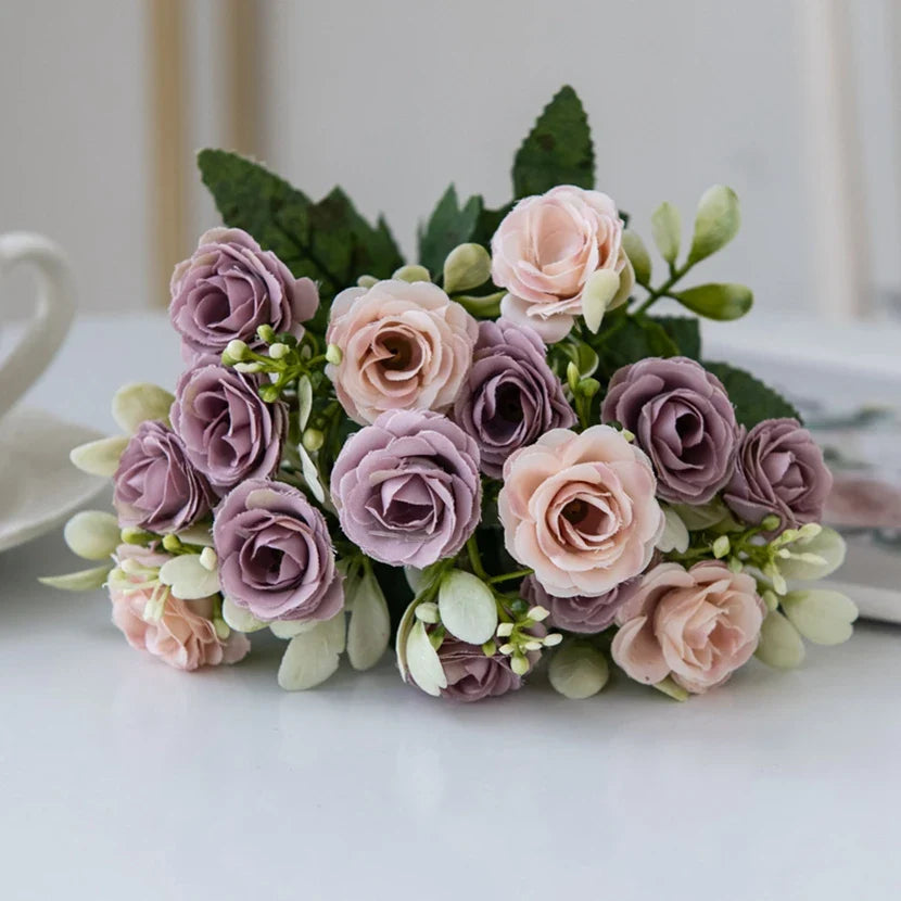 15 Head 5 Fork Silk Rose  Decoration