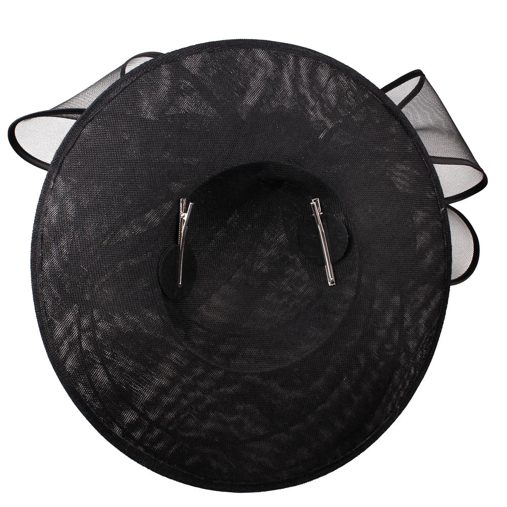 Eegant Wedding Big Size Fascinator Hat Women Flower Multimodal Hair Top Clips Hat Ladies Cocktail Church Party Hairdress