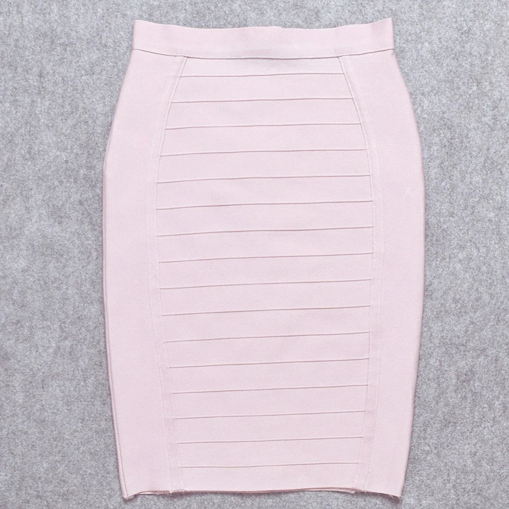 HQBORY Quality Nude Bandage Skirts White Office Lady Sexy 2023 Women High Waist Tight Bodycon Skirt Party Red Pencil Skirt XL