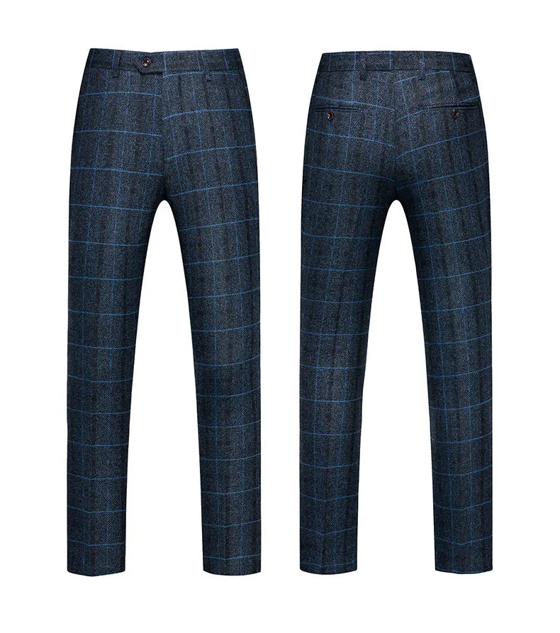 2024 Men's Suit One Button (suit + Vest + Trousers) Fashion Wedding Business Leisure Career Work Formal Three-piece Set M-5XL