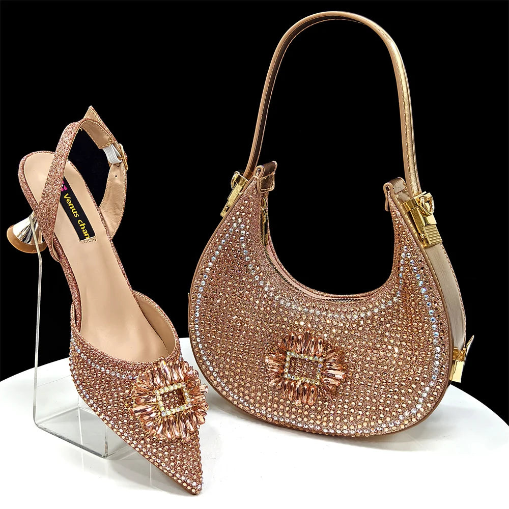 2025 Elegantly Sky Blue Women's Shoe and Bag Set for Parties and Weddings - Luxurious Heeled Pumps and Handbag for Nigeria