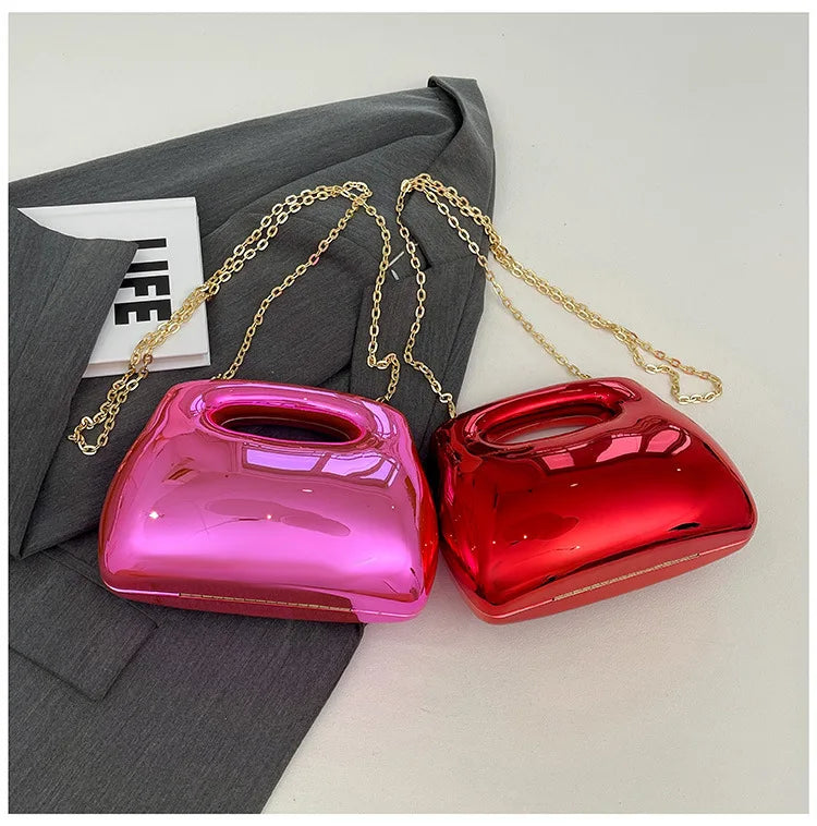 Golden Acrylic Women Hobo Bags Luxury Designer Clear Beach Handbags Dinner Party Wedding Round Top Handle Evening Clutch Purse