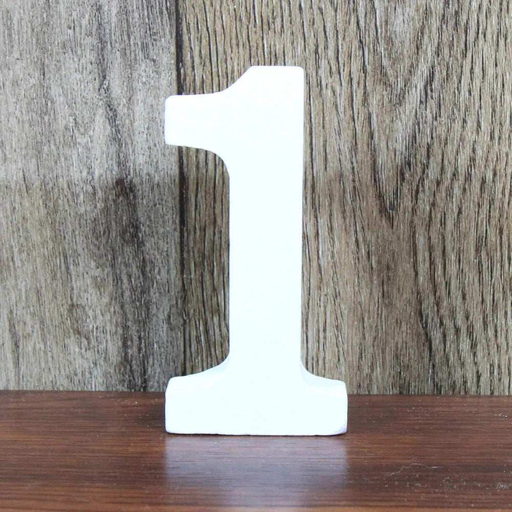 8 CM  White Wooden Letters