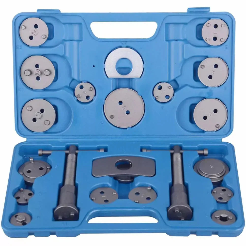 22Pcs/Set Car Universal Disc Piston Caliper Brake Rewind Wind Back Tool Kit Set With Case Garage Repair Hand Tools