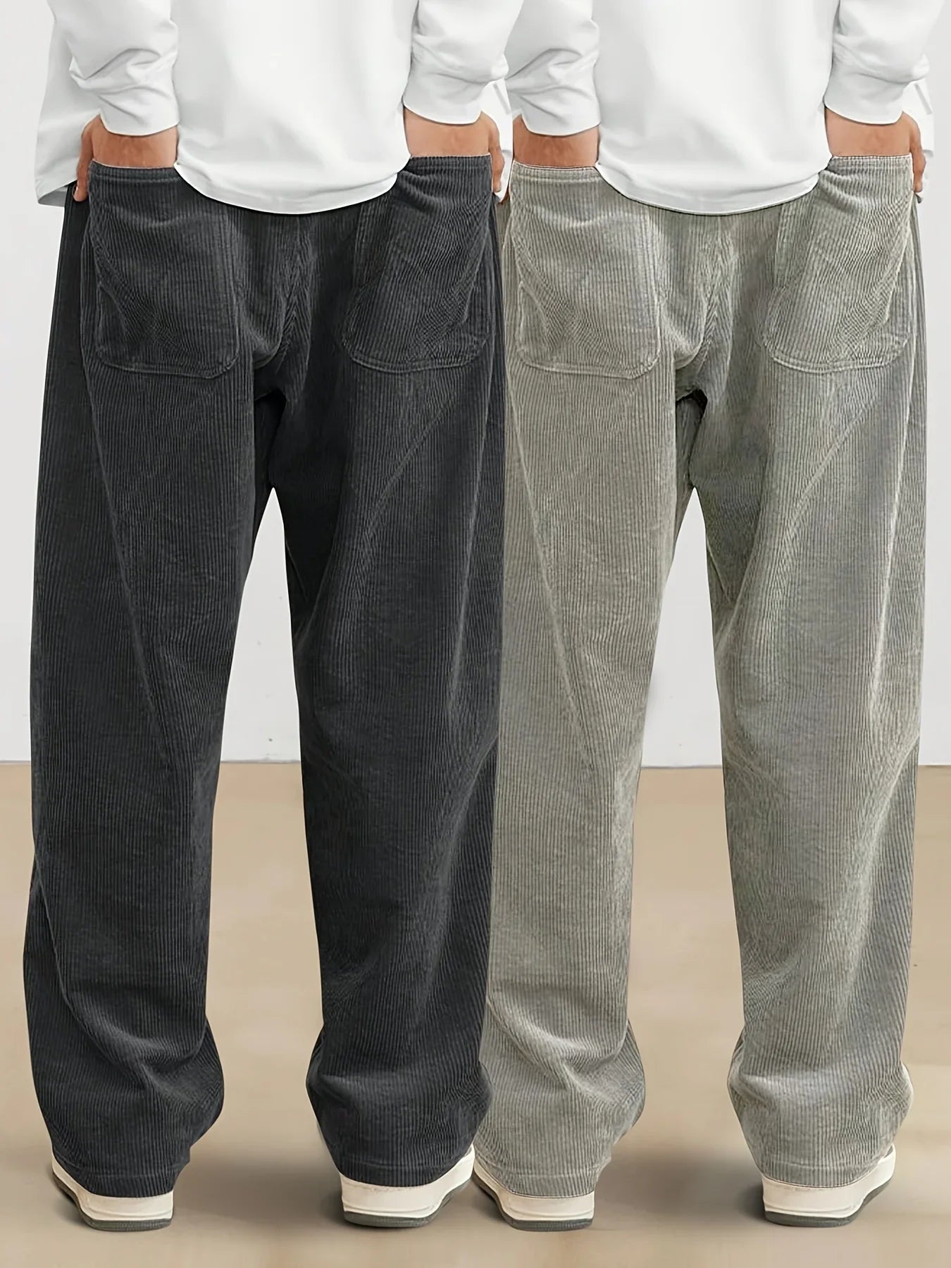 Men’s Corduroy Loose Fit Pants – Elastic Waist