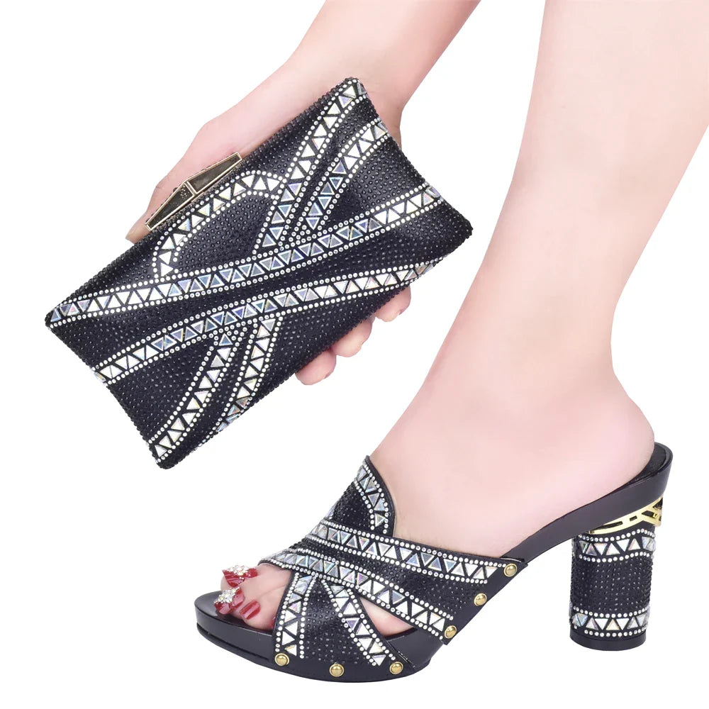 New Arrival Green Color Italian Shoes with Matching Bags Shoes and Bag Set African Sets 2024 Shoe and Bag Set for Party In Women