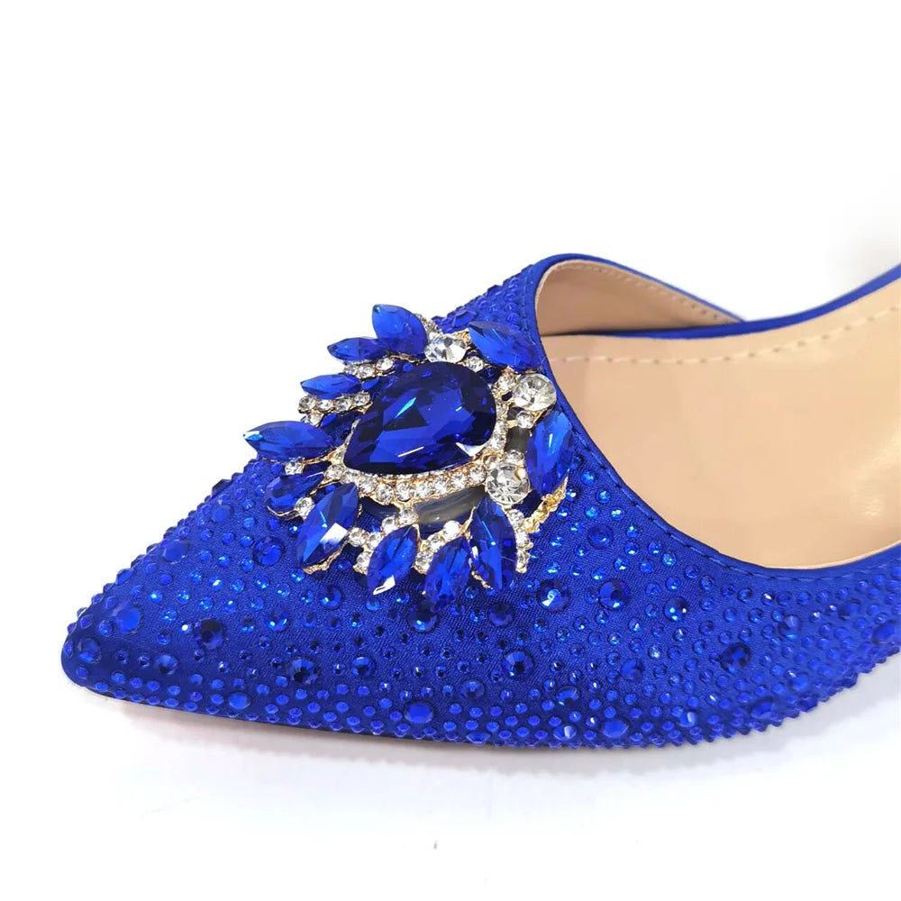 Elegant Women's Low Heels Italian Shoes And Bag Set