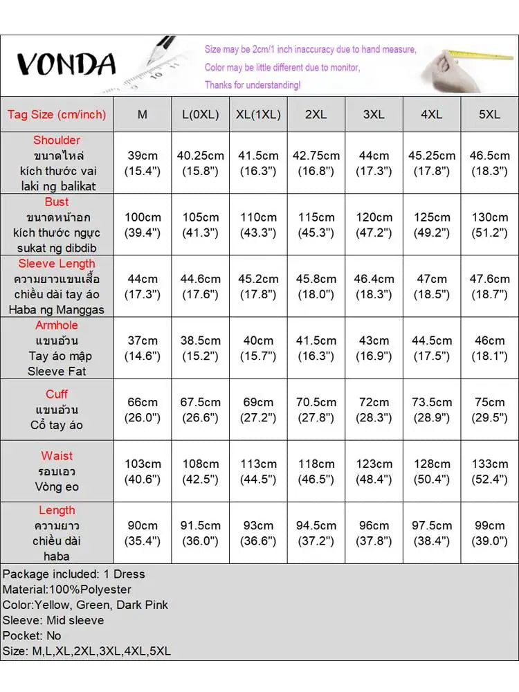 Plus Size 5XL VONDA Women Bohemian Printed Dress 2025 Summer Short Dress Flare Sleeve Party Sundress Casual Vestido Robe Femme