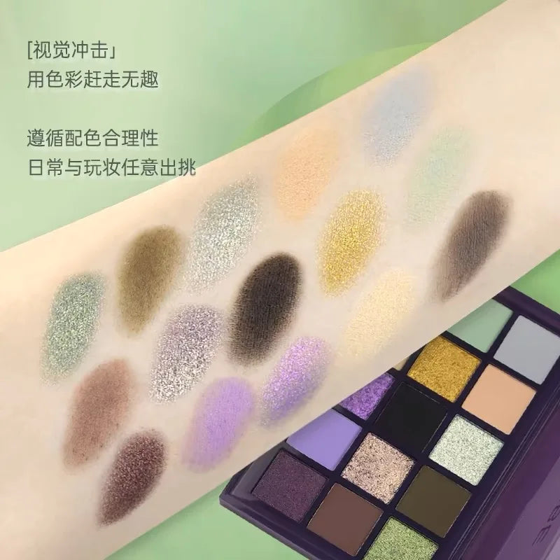 UCANBE 15 Shades Eyeshadow Palette Purple Chameleon Shimmer Glitter Matte Matellic Eye Shadow Makeup Palette Halloween Makeup