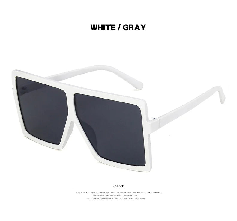 2022 Square Women Sun Glasses Female Eyewear Eyeglasses Plastic Frame UV400 Shade Fashion Driving New Oversized Sunglasses
