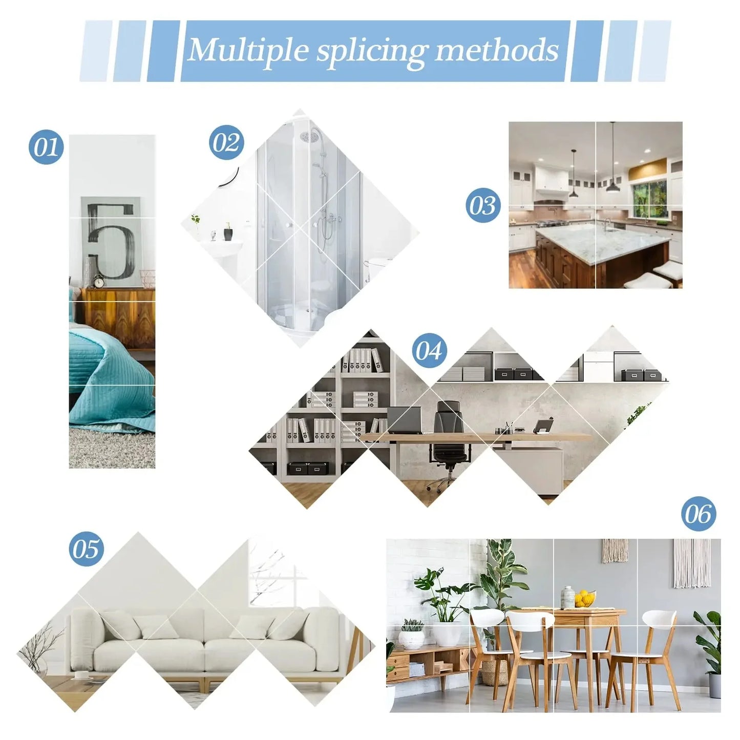 4PCs 3D Mirror Wall Stickers