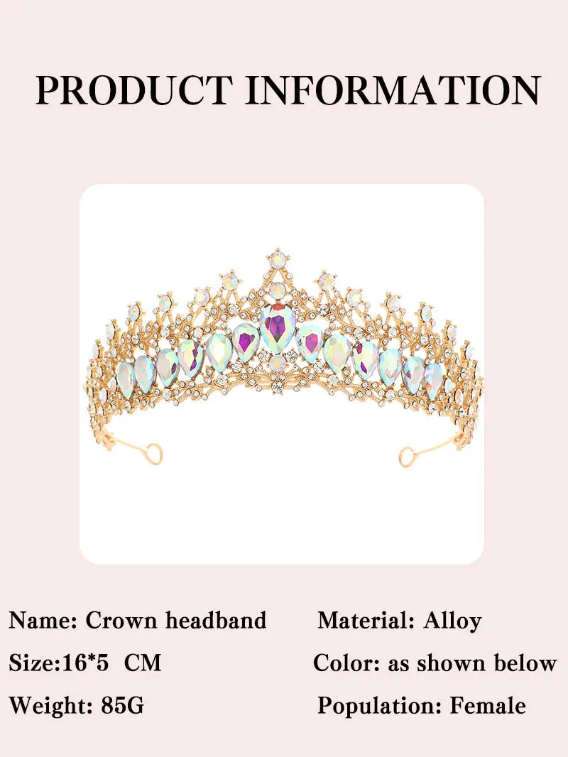 Fashion Gold Silver Color Crystal Rhinestone Tiara And Crowns For Princess Women Diadems Bridal Wedding Hair Accessories