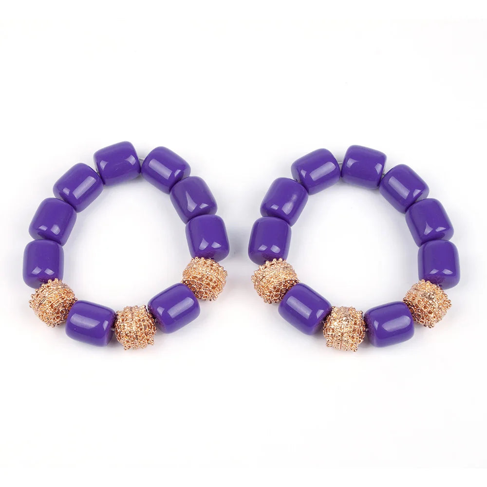 Artificial Coral Women Pendant Necklace Bracelets Earrings Suit African Wedding Jewelry Set Nigeria Bride Accessories Party Gift