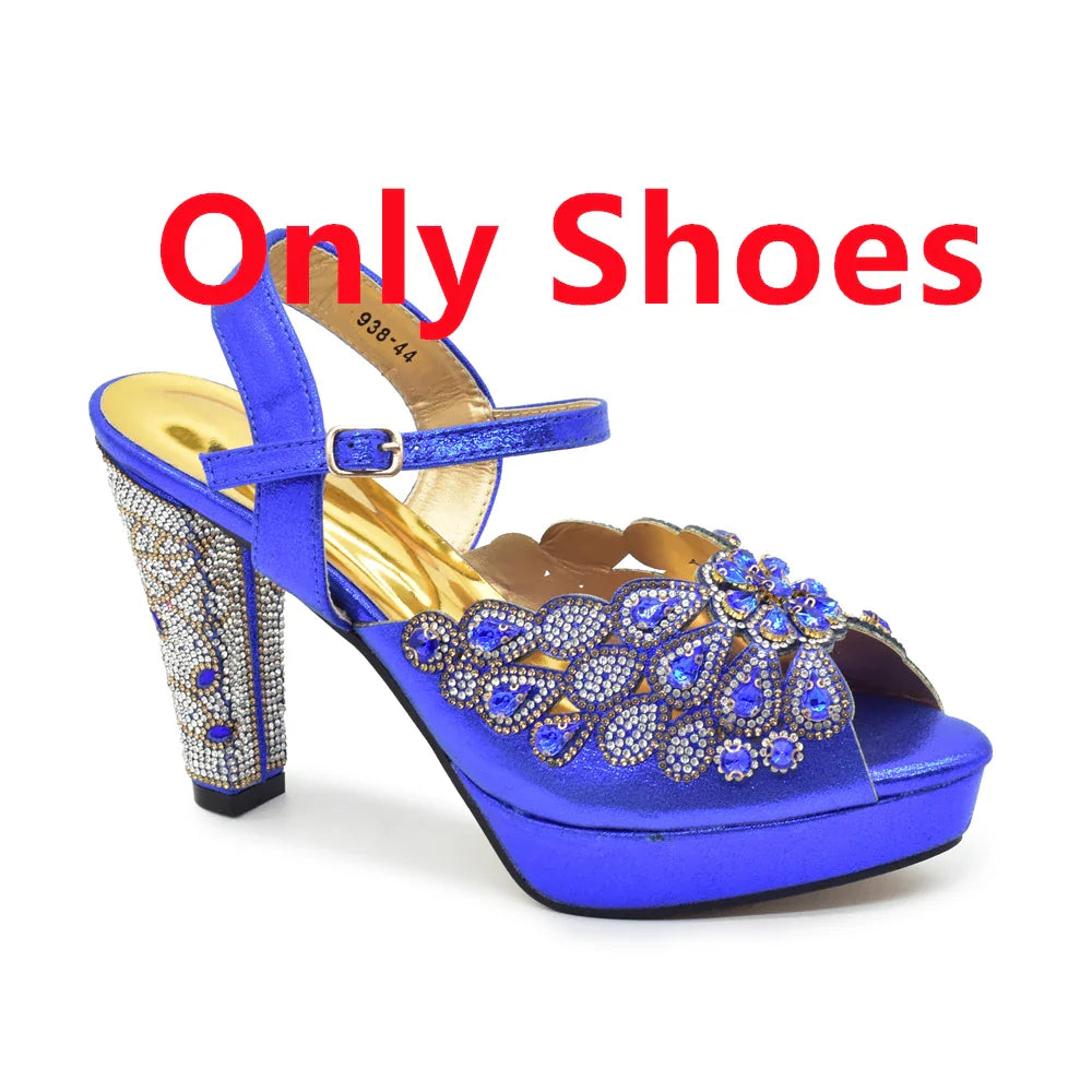 2024 Fashion Black Color High Quality Peep Toe Thin Heels Shoes Matching Bag Set for Nigerian Party Women Women Shoe Size 43