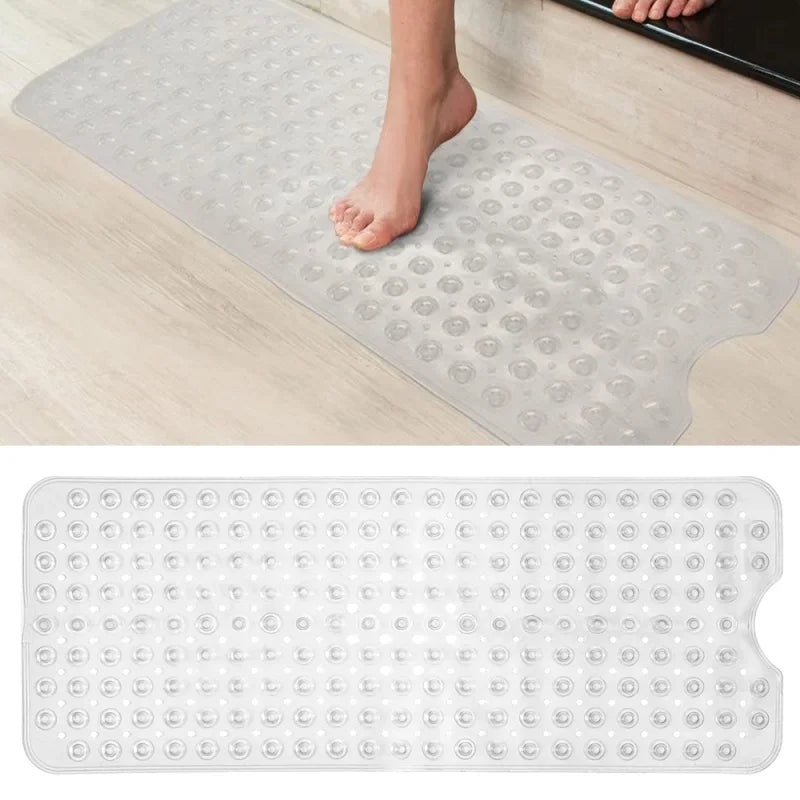 40*100cm PVC Anti-skid Bath Mat Shower Mat Non-slip Mat Bathtub Bath Mat with Suction Cup Bathroom Accessories
