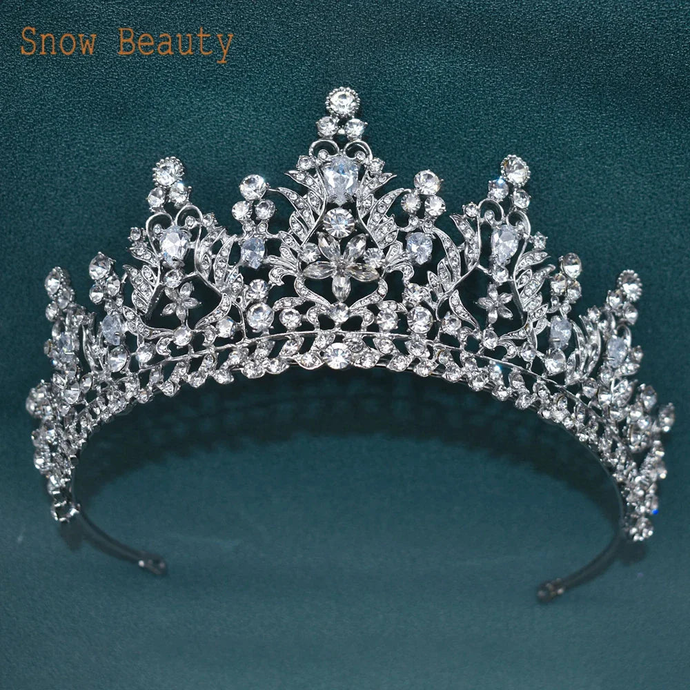 A195 Baroque Wedding Headband Crystal Bridal Crowns and Tiaras Hair Jewelry Accessories Women Rhinestone Headwears Queen Diadems