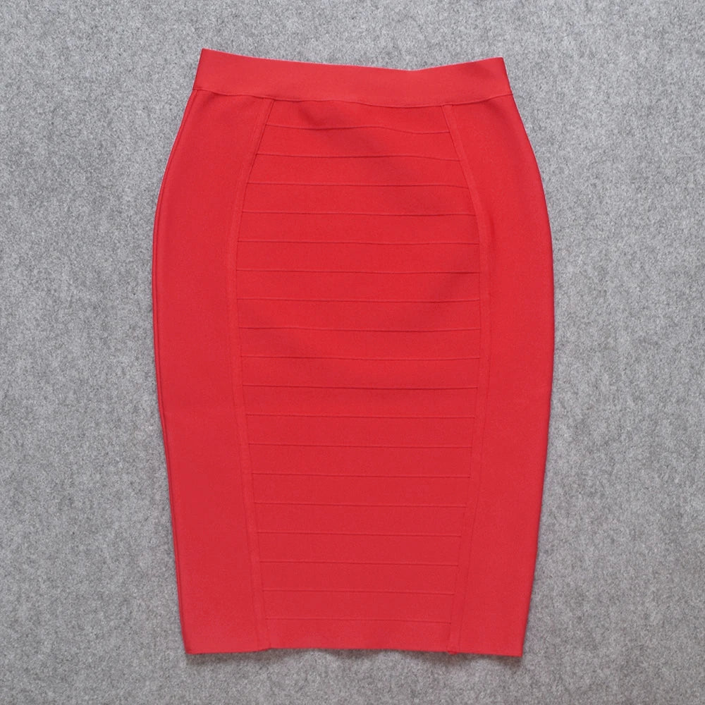 HQBORY Quality Nude Bandage Skirts White Office Lady Sexy 2023 Women High Waist Tight Bodycon Skirt Party Red Pencil Skirt XL