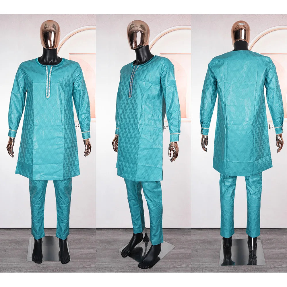 Elegant African Dresses for Women Traditional Bazin Embroidery Wedding Party Dresses Dashiki African Couples Matching Clothes