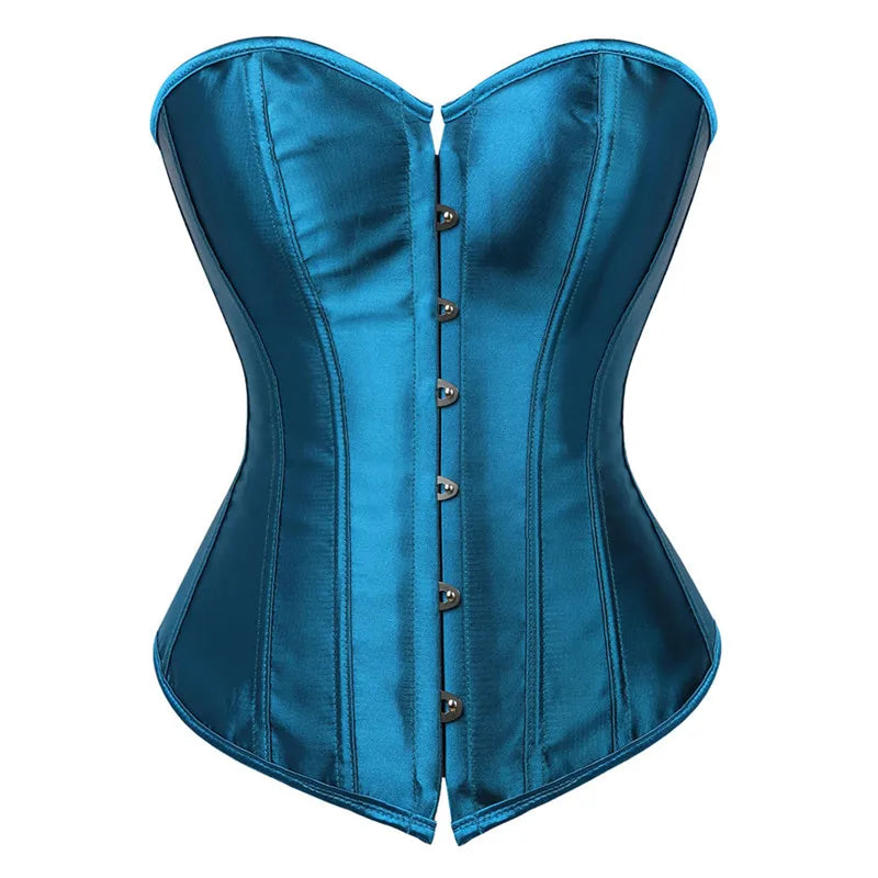 Corset Top Bustier Overbust Women Satin Lingerie Corselet